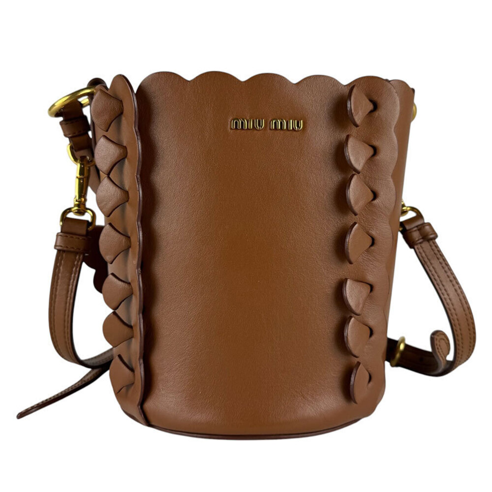 Miu Miu 2way Shoulder Bag leather brown gold